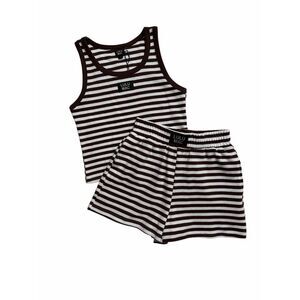 Lulu Mac Brown Striped Shorts an Tank Set